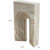 image:imageDeco 79 Marble Geometric Decorative Sculpture Rectangular Home Decor Statue with Arched Groove Interior Accent Figurine 6 x 2 x 11 Beige