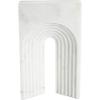 image:imageDeco 79 Marble Geometric Decorative Sculpture Rectangular Home Decor Statue with Arched Groove Interior Accent Figurine 7 x 2 x 11 White