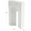image:imageDeco 79 Marble Geometric Decorative Sculpture Rectangular Home Decor Statue with Arched Groove Interior Accent Figurine 7 x 2 x 11 White