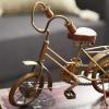 image:imageDeco 79 Metal Bike Decorative Sculpture Home Decor Statues with Wood Accents set of 2 Accent Figurines 11 x 5 x 8 Gold
