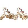 image:imageDeco 79 Metal Bike Decorative Sculpture Home Decor Statues with Wood Accents set of 2 Accent Figurines 11 x 5 x 8 Gold