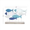 image:imageDeco 79 Metal Fish Decorative Sculpture Home Decor Statue Accent Figurine 22 x 6 x 15 Blue