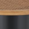 image:imageDeco 79 Metal Handmade Side End Accent Table Pedestal End Table with Brown Rattan Tabletop Side Table 19 x 19 x 20 Black