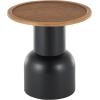 image:imageDeco 79 Metal Handmade Side End Accent Table Pedestal End Table with Brown Rattan Tabletop Side Table 19 x 19 x 20 Black