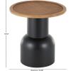 image:imageDeco 79 Metal Handmade Side End Accent Table Pedestal End Table with Brown Rattan Tabletop Side Table 19 x 19 x 20 Black