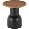 image:imageDeco 79 Metal Handmade Side End Accent Table Pedestal End Table with Brown Rattan Tabletop Side Table 19 x 19 x 20 Black