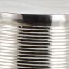image:imageDeco 79 Metal Side End Accent Table Ribbed Drum End Table Set of 3 Side Table 24 22 20 H Silver