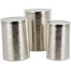 image:imageDeco 79 Metal Side End Accent Table Ribbed Drum End Table Set of 3 Side Table 24 22 20 H Silver