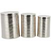 image:imageDeco 79 Metal Side End Accent Table Ribbed Drum End Table Set of 3 Side Table 24 22 20 H Silver