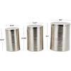 image:imageDeco 79 Metal Side End Accent Table Ribbed Drum End Table Set of 3 Side Table 24 22 20 H Silver