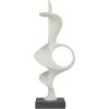 image:imageDeco 79 Polystone Abstract Decorative Sculpture Home Decor Statue with Black Base Accent Figurine 10 x 9 x 28 White
