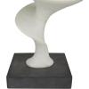 image:imageDeco 79 Polystone Abstract Decorative Sculpture Home Decor Statue with Black Base Accent Figurine 10 x 9 x 28 White