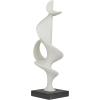 image:imageDeco 79 Polystone Abstract Decorative Sculpture Home Decor Statue with Black Base Accent Figurine 10 x 9 x 28 White