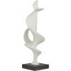 image:imageDeco 79 Polystone Abstract Decorative Sculpture Home Decor Statue with Black Base Accent Figurine 10 x 9 x 28 White