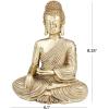 image:imageDeco 79 Polystone Buddha Decorative Sculpture Meditating Home Decor Statue with Engraved Carvings and Relief Detailing Accent Figurine 6 x 4 x 8 Gold