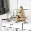 image:imageDeco 79 Polystone Buddha Decorative Sculpture Meditating Home Decor Statue with Engraved Carvings and Relief Detailing Accent Figurine 6 x 4 x 8 Gold