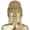 image:imageDeco 79 Polystone Buddha Decorative Sculpture Meditating Home Decor Statue with Engraved Carvings and Relief Detailing Accent Figurine 6 x 4 x 8 Gold