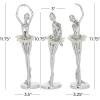 image:imageDeco 79 Polystone Dancer Decorative Sculpture Home Decor Statues set of 3 Accent Figurines 6 x 4 x 12 TealSilver