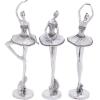 image:imageDeco 79 Polystone Dancer Decorative Sculpture Home Decor Statues set of 3 Accent Figurines 6 x 4 x 12 TealSilver