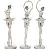 image:imageDeco 79 Polystone Dancer Decorative Sculpture Home Decor Statues set of 3 Accent Figurines 6 x 4 x 12 TealSilver