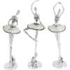 image:imageDeco 79 Polystone Dancer Decorative Sculpture Home Decor Statues set of 3 Accent Figurines 6 x 4 x 12 TealSilver