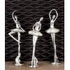 image:imageDeco 79 Polystone Dancer Decorative Sculpture Home Decor Statues set of 3 Accent Figurines 6 x 4 x 12 TealSilver