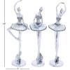 image:imageDeco 79 Polystone Dancer Decorative Sculpture Home Decor Statues set of 3 Accent Figurines 6 x 4 x 12 TealSilver