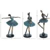 image:imageDeco 79 Polystone Dancer Decorative Sculpture Home Decor Statues set of 3 Accent Figurines 6 x 4 x 12 TealTeal