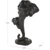 image:imageDeco 79 Polystone Elephant Mom and Baby Sculpture 10 x 7 x 17 Black