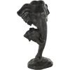 image:imageDeco 79 Polystone Elephant Mom and Baby Sculpture 10 x 7 x 17 Black