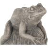 image:imageDeco 79 Polystone Frog Decorative Sculpture Textured Home Decor Statue with Round Base Accent Figurine 7 x 7 x 14 Gray