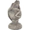 image:imageDeco 79 Polystone Frog Decorative Sculpture Textured Home Decor Statue with Round Base Accent Figurine 7 x 7 x 14 Gray