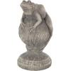 image:imageDeco 79 Polystone Frog Decorative Sculpture Textured Home Decor Statue with Round Base Accent Figurine 7 x 7 x 14 Gray