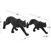 image:imageDeco 79 Polystone Leopard Decorative Sculpture Home Decor Statues Set of 2 Accent Figurines 18 14W BlackBlack