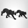 image:imageDeco 79 Polystone Leopard Decorative Sculpture Home Decor Statues Set of 2 Accent Figurines 18 14W BlackBlack