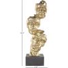 image:imageDeco 79 Polystone Mask Decorative Sculpture Stacked Face Cutout Home Decor Statue with Black Block Base Accent Figurine 8 x 5 x 25 Gold8 x 5 x 25