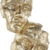 image:imageDeco 79 Polystone Mask Decorative Sculpture Stacked Face Cutout Home Decor Statue with Black Block Base Accent Figurine 8 x 5 x 25 Gold8 x 5 x 25