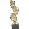 image:imageDeco 79 Polystone Mask Decorative Sculpture Stacked Face Cutout Home Decor Statue with Black Block Base Accent Figurine 8 x 5 x 25 Gold8 x 5 x 25