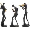 image:imageDeco 79 Polystone Musician Decorative Sculpture Abstract Home Decor Statues with Gold Instruments and Music Notes Set of 3 Accent Figurines 15 13 15H Black15  13  15H