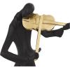 image:imageDeco 79 Polystone Musician Decorative Sculpture Abstract Home Decor Statues with Gold Instruments and Music Notes Set of 3 Accent Figurines 15 13 15H Black15  13  15H