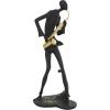 image:imageDeco 79 Polystone Musician Decorative Sculpture Abstract Home Decor Statues with Gold Instruments and Music Notes Set of 3 Accent Figurines 15 13 15H Black15  13  15H