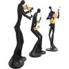 image:imageDeco 79 Polystone Musician Decorative Sculpture Abstract Home Decor Statues with Gold Instruments and Music Notes Set of 3 Accent Figurines 15 13 15H Black15  13  15H