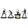 image:imageDeco 79 Polystone Musician Decorative Sculpture Abstract Home Decor Statues with Gold Instruments and Music Notes Set of 3 Accent Figurines 15 13 15H Black8  8  9  10H