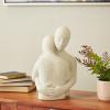 image:imageDeco 79 Polystone People Decorative Sculpture Hugging Home Decor Statue with Black Speckles Accent Figurine 10 x 9 x 15 WhiteWhite