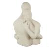 image:imageDeco 79 Polystone People Decorative Sculpture Hugging Home Decor Statue with Black Speckles Accent Figurine 10 x 9 x 15 WhiteWhite
