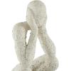 image:imageDeco 79 Polystone People Decorative Sculpture Thinking Home Decor Statue with Shimmer Accent Figurine 12 x 10 x 14 WhiteCream