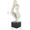 image:imageDeco 79 Polystone People Decorative Sculpture Thinking Home Decor Statue with Shimmer Accent Figurine 12 x 10 x 14 WhiteCream