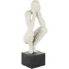image:imageDeco 79 Polystone People Decorative Sculpture Thinking Home Decor Statue with Shimmer Accent Figurine 12 x 10 x 14 WhiteCream