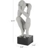 image:imageDeco 79 Polystone People Decorative Sculpture Thinking Home Decor Statue with Shimmer Accent Figurine 12 x 10 x 14 WhiteGray