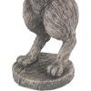 image:imageDeco 79 Polystone Rabbit Textured Sculpture with Leaf Covered Round Base 8 x 8 x 20 Gray8 x 12 x 22